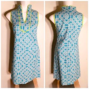 Eliza J Turquoise Mandarin Collar Shift Dress Size 2